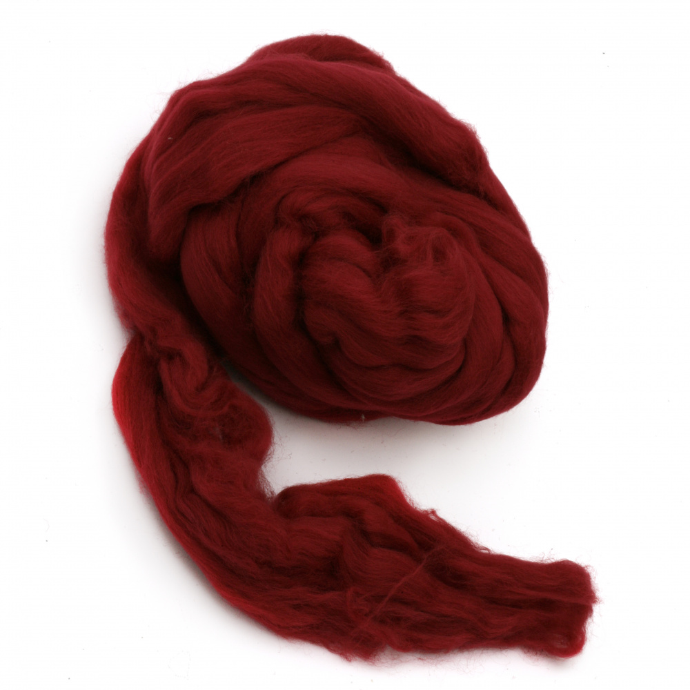 100% Acrylic Yarn / Color: Dark Red - 50 grams ~ 2.9 meters