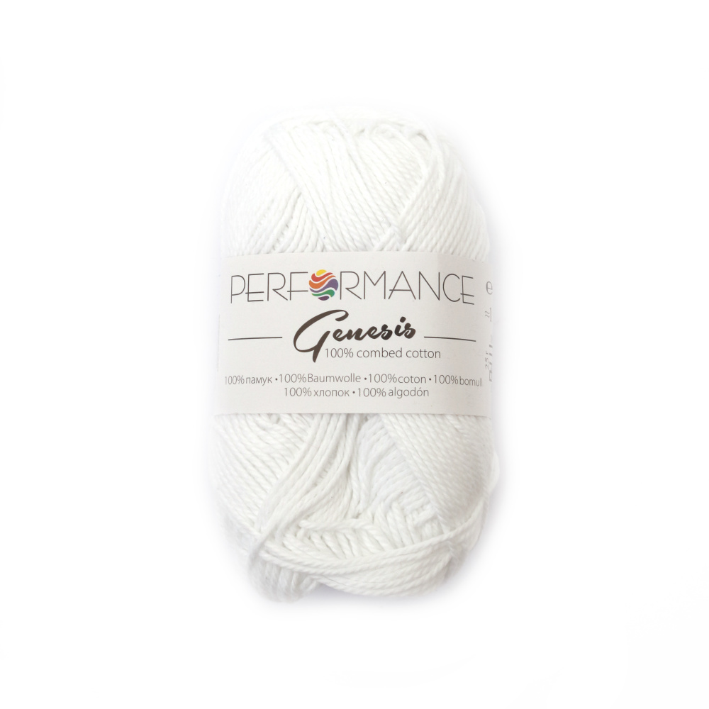 Yarn GENESIS 100% cotton color white 50 grams - 110 meters