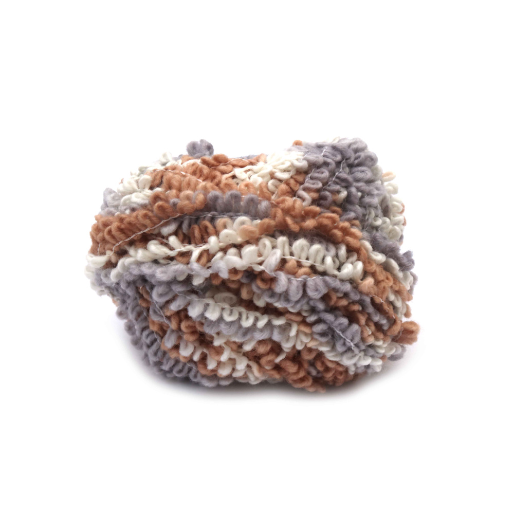 Fir Soft Holiday alb, bej și gri – 45% lână, 45% acril, 10% poliester – 100 g (55 m) – ideal pentru tricotat călduros, croșetat și proiecte DIY