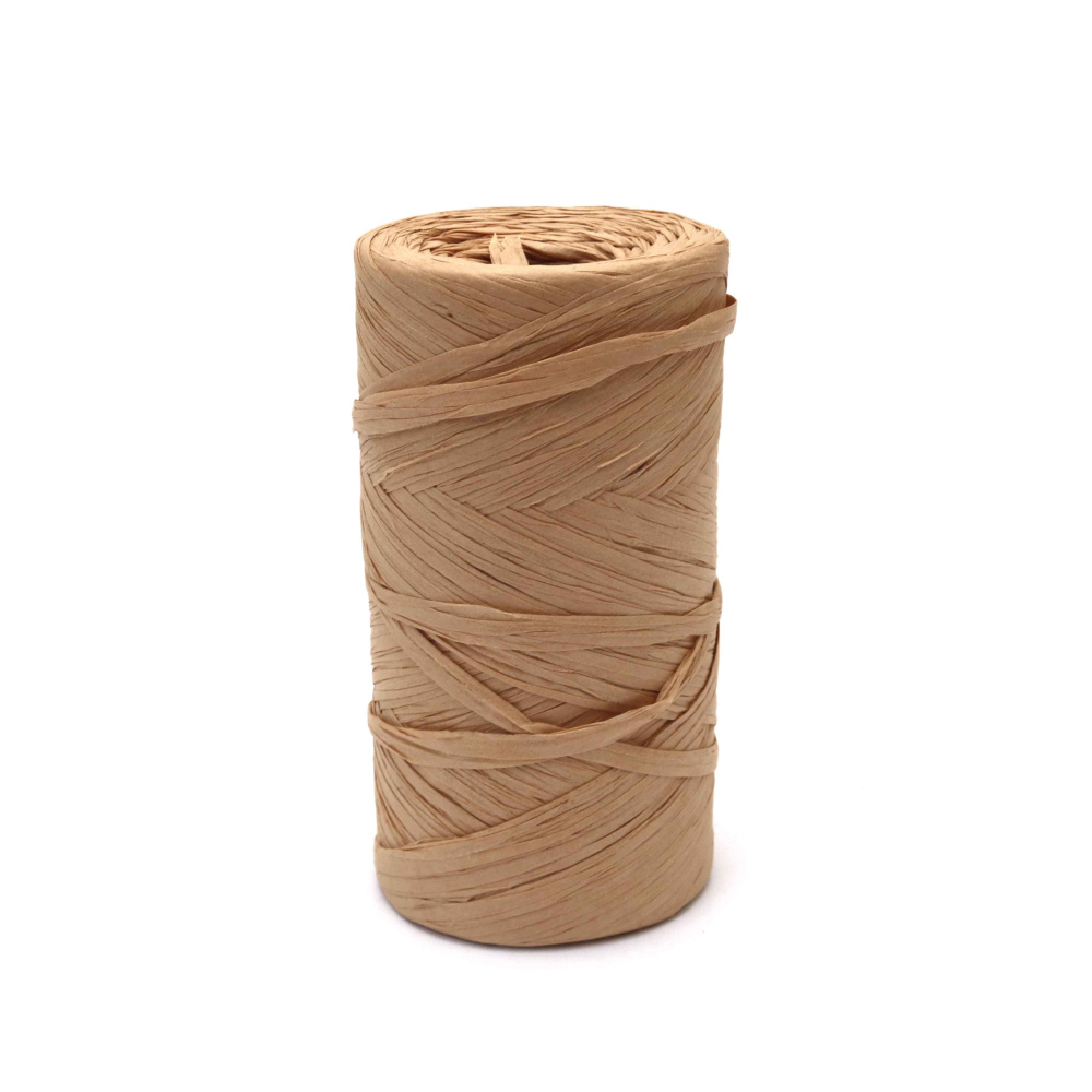 Rafie din hârtie ecologică – Ecru – 100 g (150 m) – Perfectă pentru împachetare cadouri naturale, țesut și decorațiuni DIY/handmade