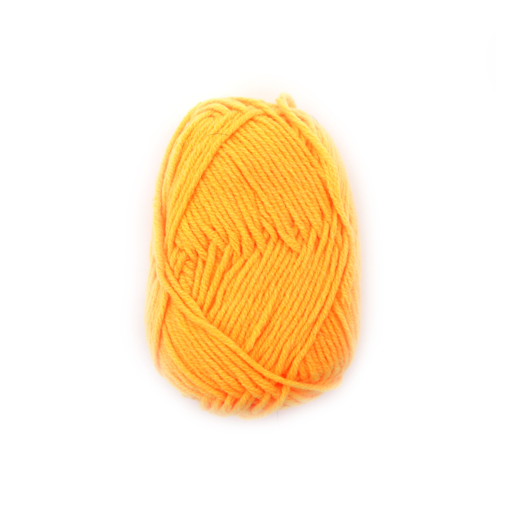 Worsted Yarn: 50% Acrylic, 30% Cotton, 20% Milk Cotton / Deep Yellow / 70 meters - 25 grams