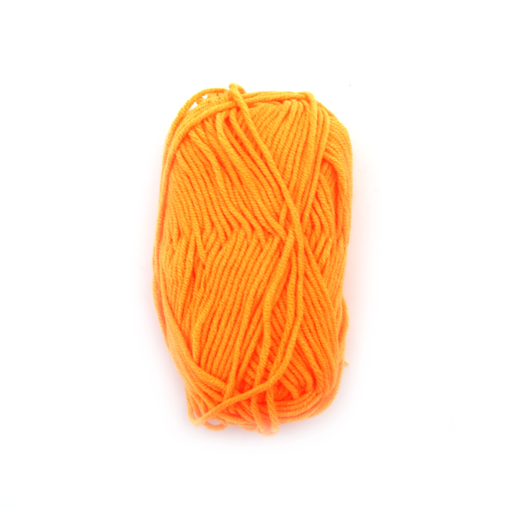 Orange Blended Yarn - 50% Acrylic, 30% Cotton, 20% Milk Cotton, 70m - 25g