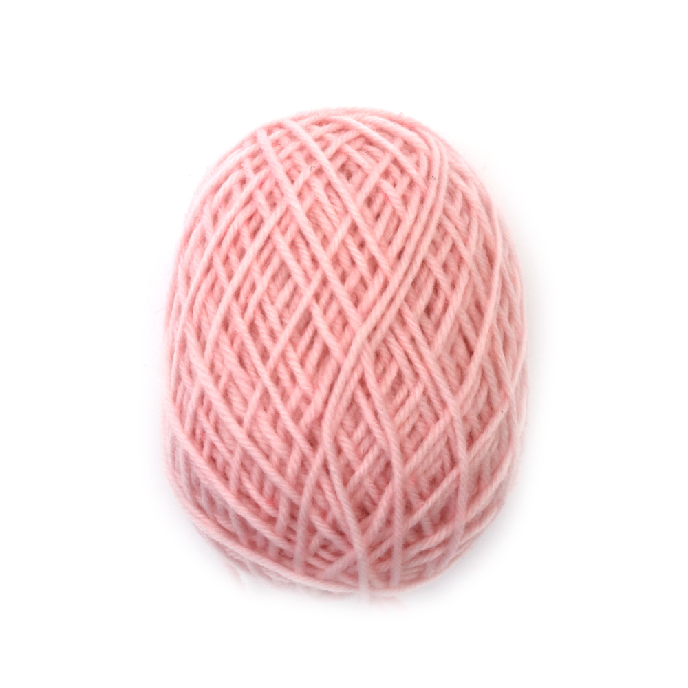 Прежда камгарна 100 % полиестер цвят светло розов -50 грама