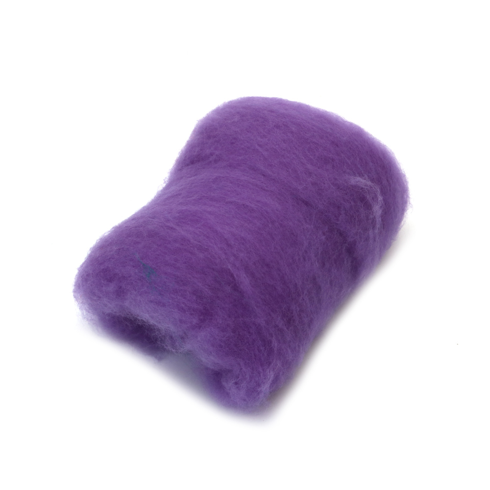 Lână Merinos Moale pentru Împâslire, Mov – 50 g Fibră Premium pentru Craft Handmade & Artă Textilă