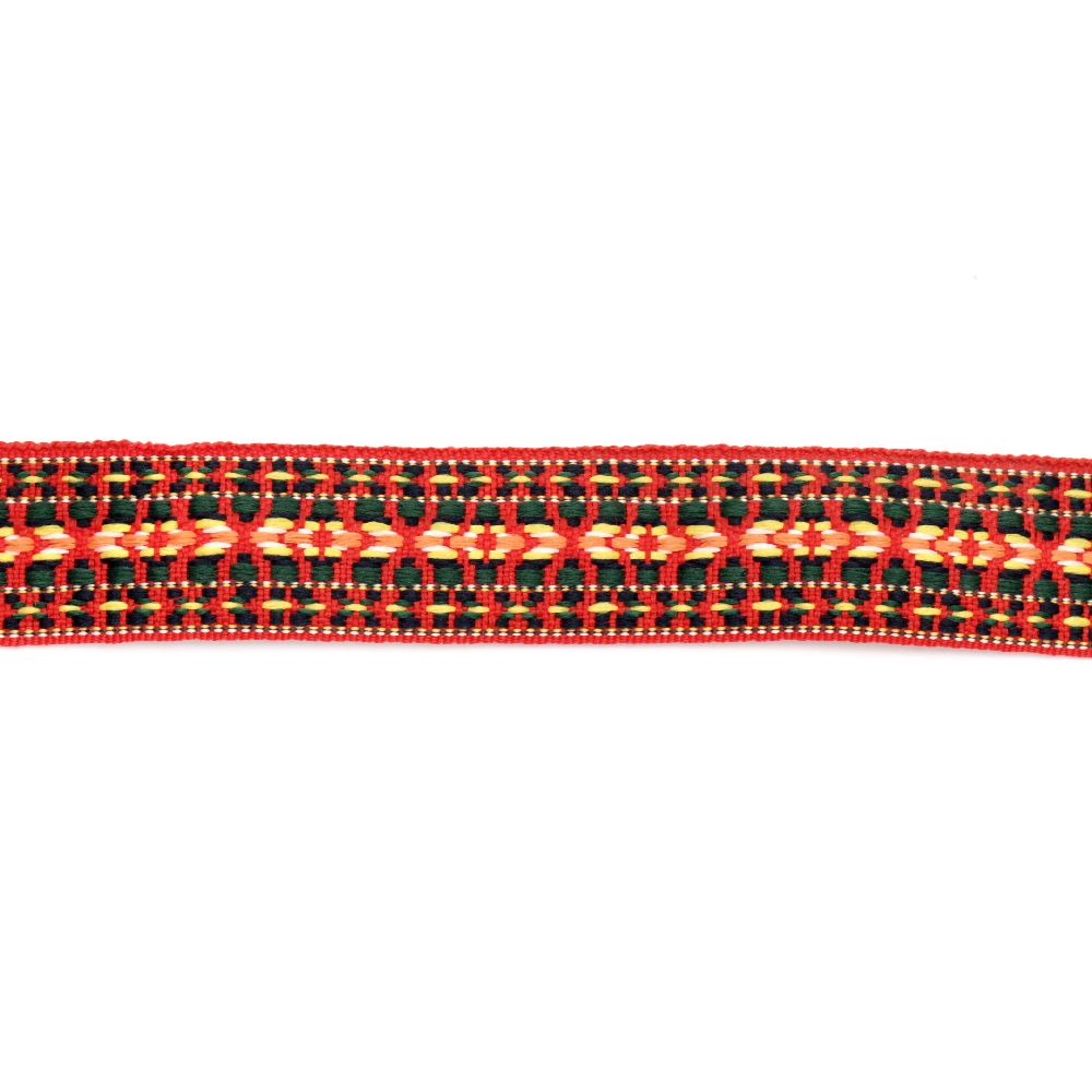 Banda 25 mm roșu cu galben și verde -5 metri