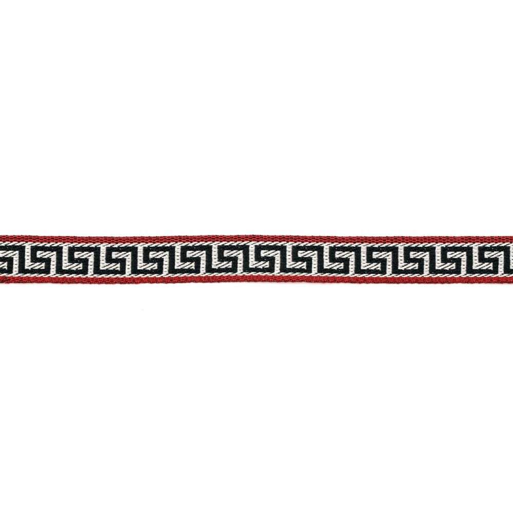 Banda de 11 mm roșu închis cu negru și gri -5 metri