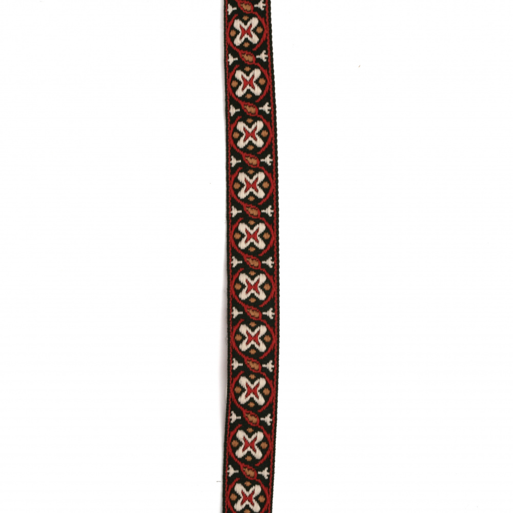 Ornamented Fabric Ribbon / Width: 15 mm - 5 meters