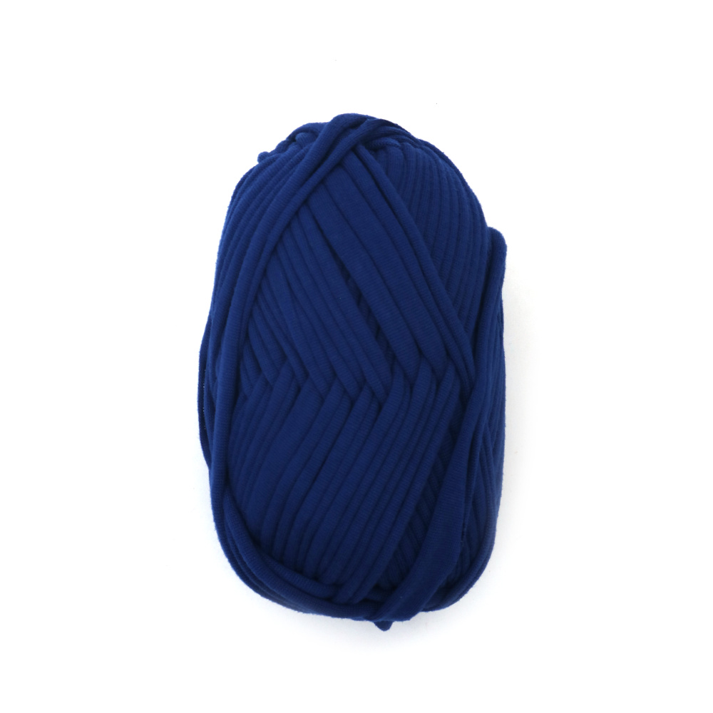 Fir panglică tricotat albastru regal, 100% poliester – 100 g – perfect pentru croșetat, tricotat și proiecte DIY creative