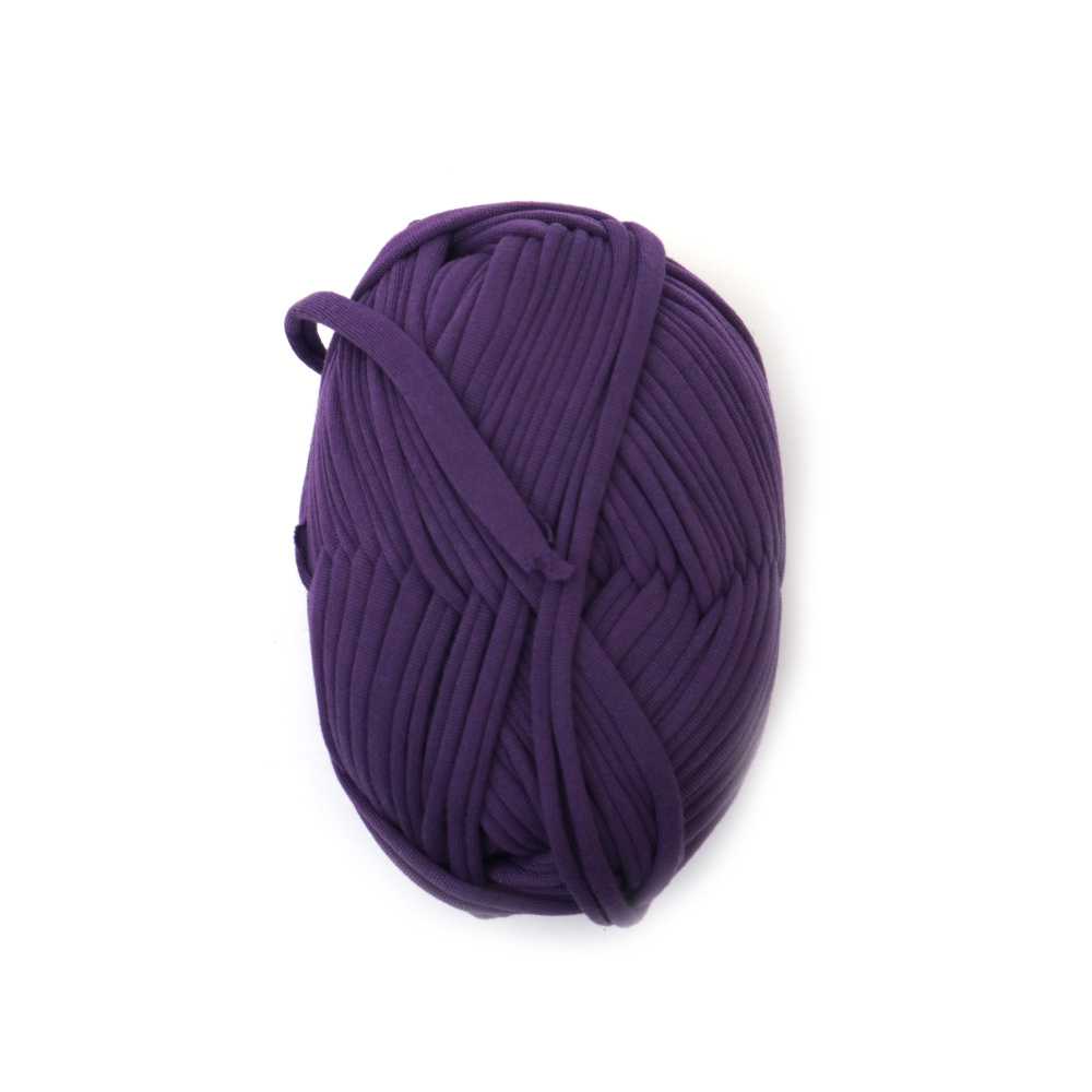 Fir panglică tricotată mov, 100% poliester – 100 g – Ideal pentru croșetat, tricotat și proiecte DIY & hobby creative