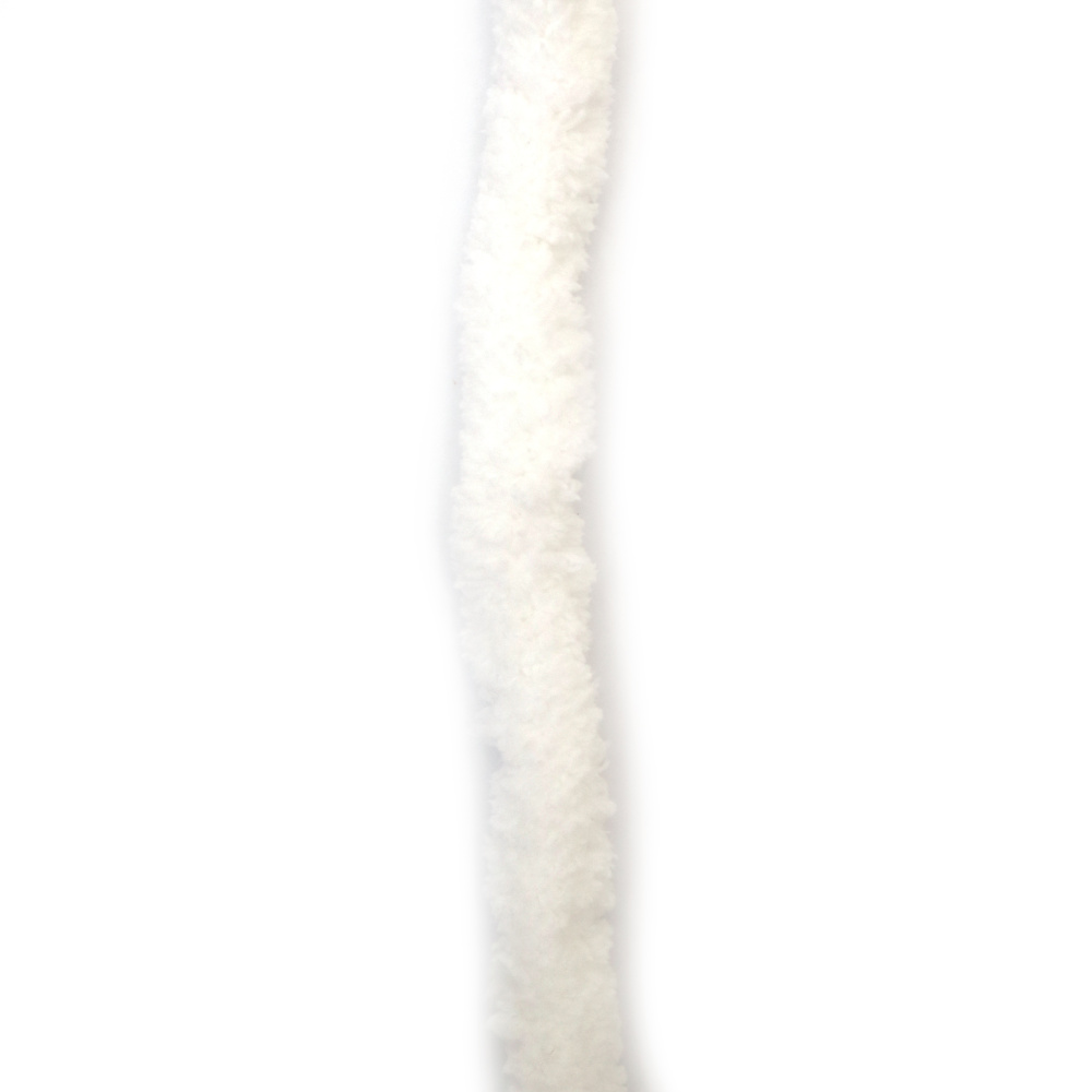 Fir de chenilă 100% poliester grosime 20 mm culoare alb ~240 grame -25 metri