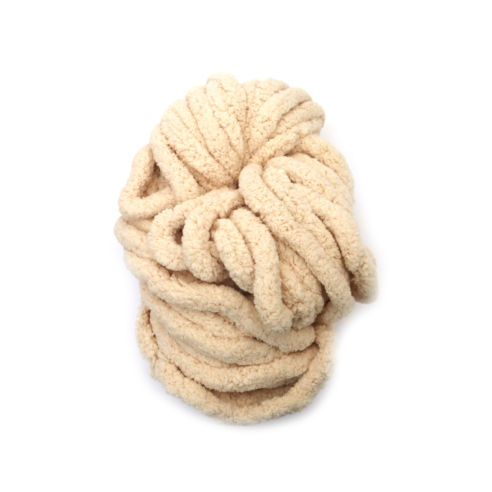 Прежда шенилна 100 % полиестер 20 мм дебелина цвят телесен ~240 грама  -25 метра