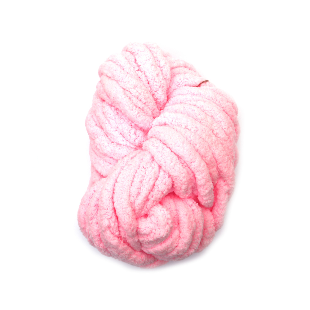 Fir de chenilă 100% poliester grosime 20 mm culoare roz deschis ~240 grame -25 metri