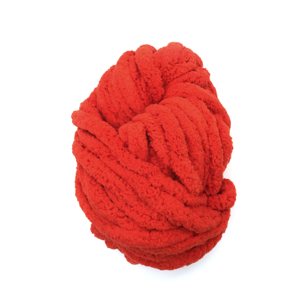 Fir de chenilă 100% poliester grosime 20 mm culoare portocalie ~240 grame -25 metri