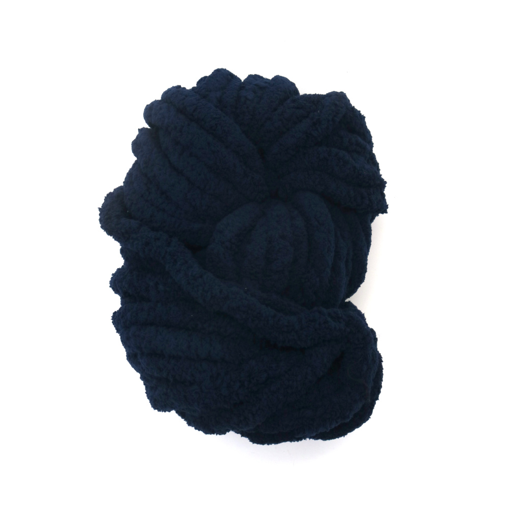 Fir de chenilă 100% poliester grosime 20 mm culoare albastru închis ~240 grame -25 metri