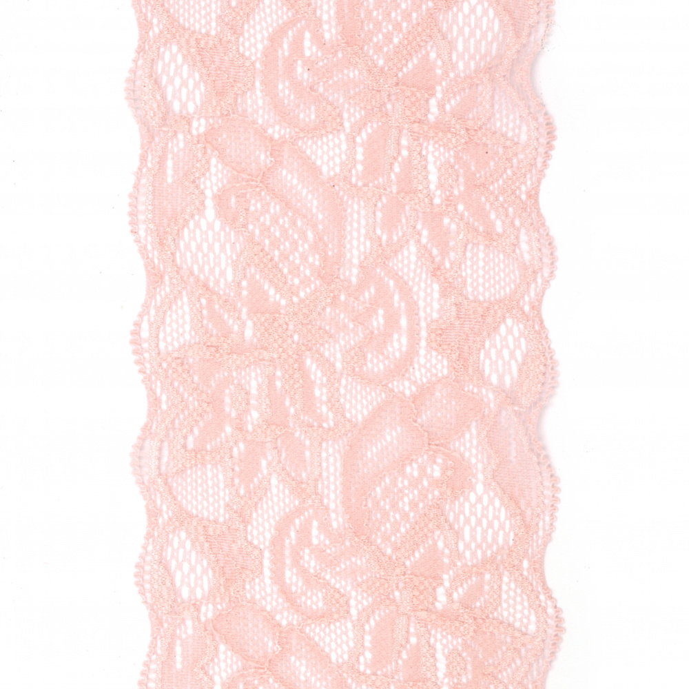 Elastic Lace Ribbon / 80 mm / Pink - 1 meter