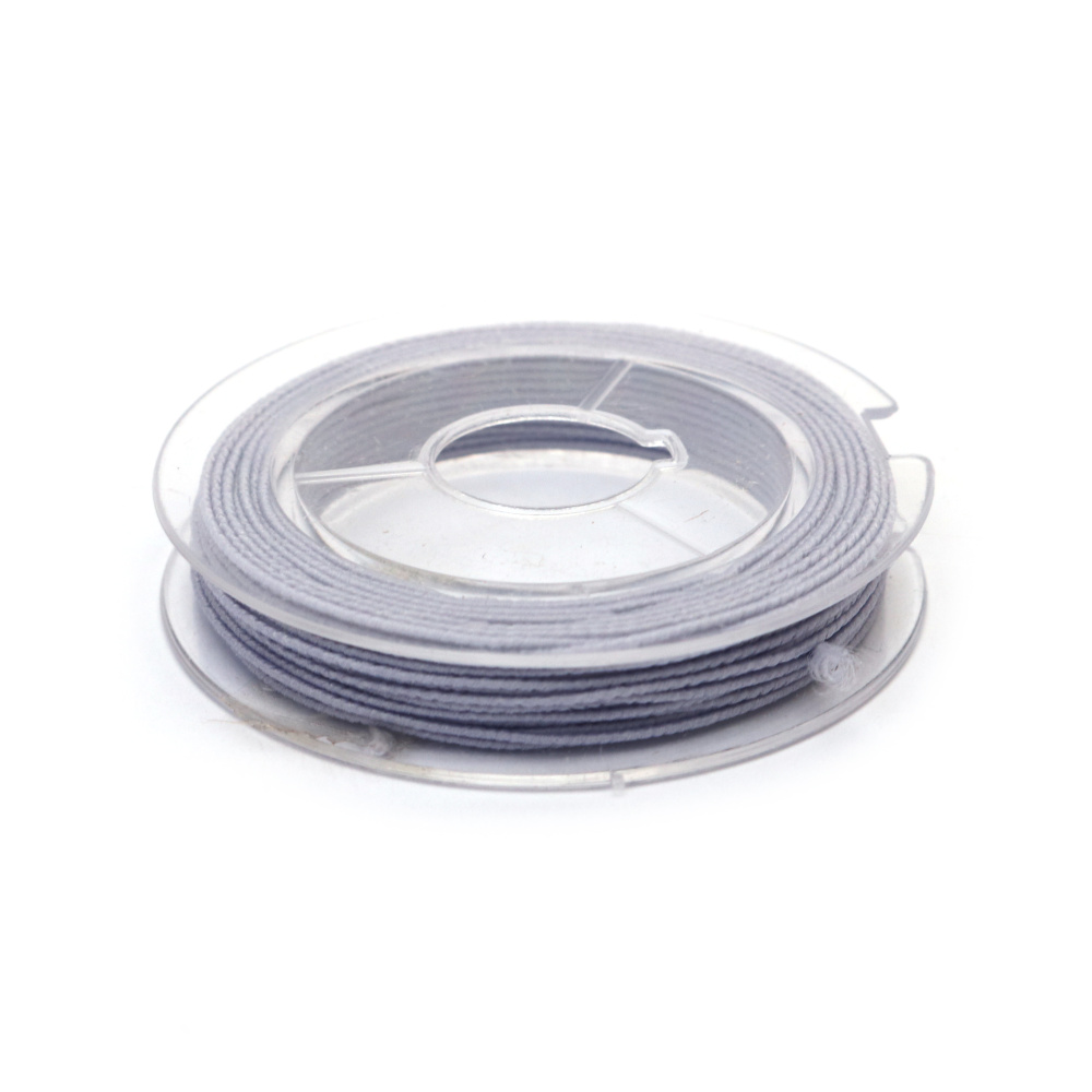Light Grey Elastic Cord 0.6 mm – Stretchy, Durable & Versatile Craft String, ~10 m Roll