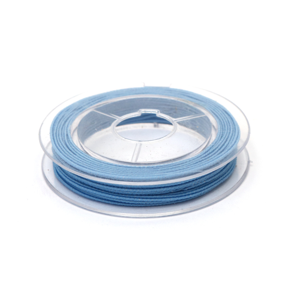 Șnur elastic albastru deschis 0,6 mm – extensibil, rezistent și decorativ pentru bijuterii și handmade, rolă aprox. 10 m