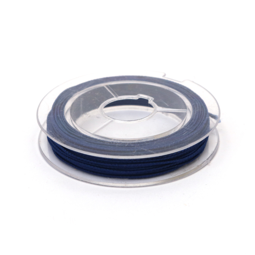 Dark Blue Elastic Cord 0.6 mm – Strong, Stretchy & Versatile Craft String, ~10 m Roll