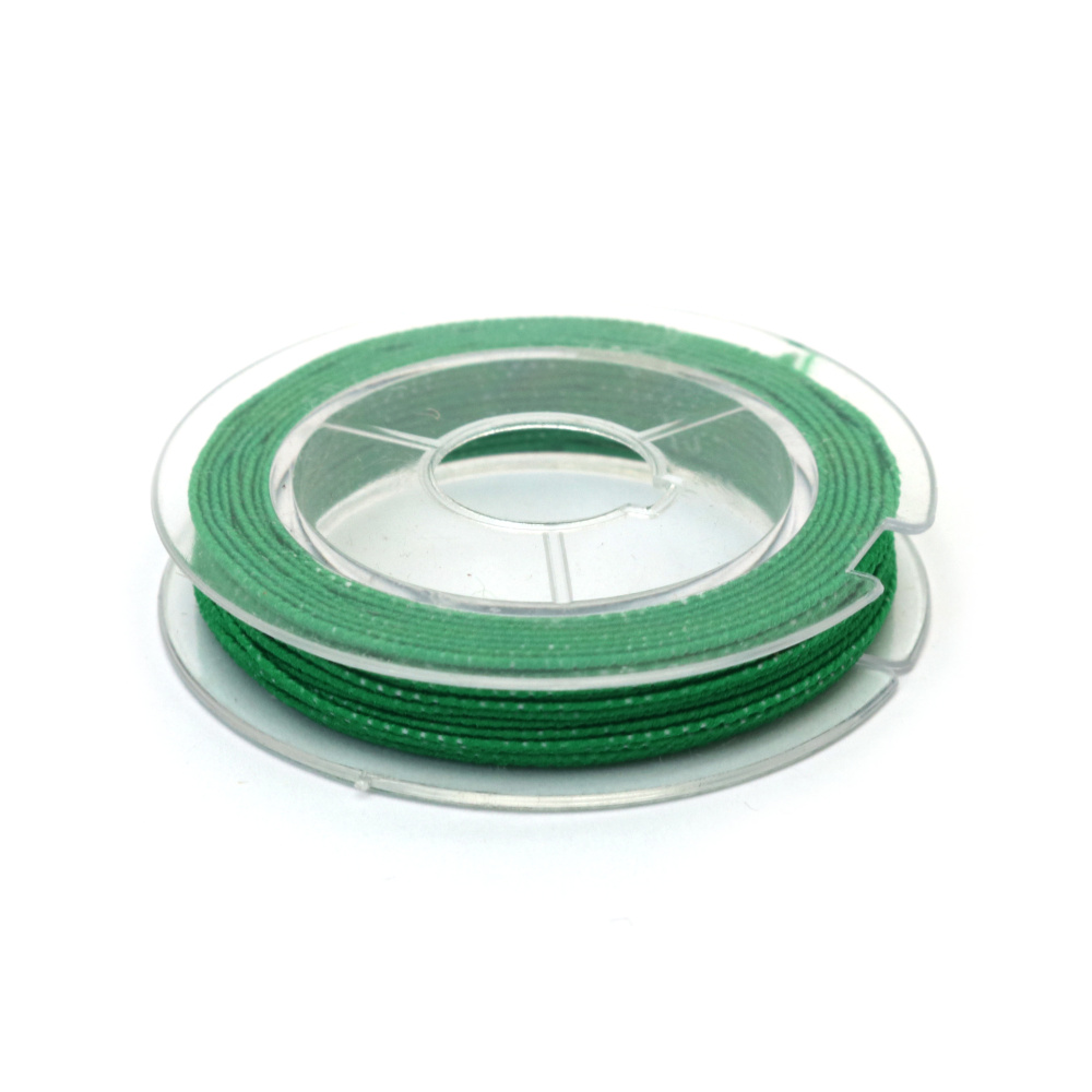 Green Elastic Cord 0.6 mm – Stretchy, Durable & Decorative Craft String, ~10 m Roll
