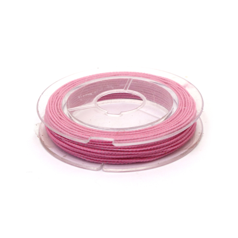 Pink Elastic Cord 0.6 mm – Stretchy, Durable & Decorative Craft String, ~10 m Roll
