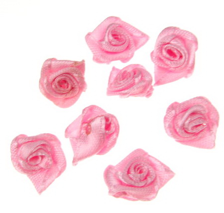 Τριαντάφυλλα σατέν 11 mm ροζ σκούρο -50 τεμάχια