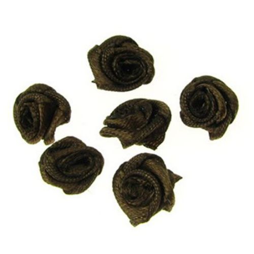 Rose 11 mm brown - 50 pieces