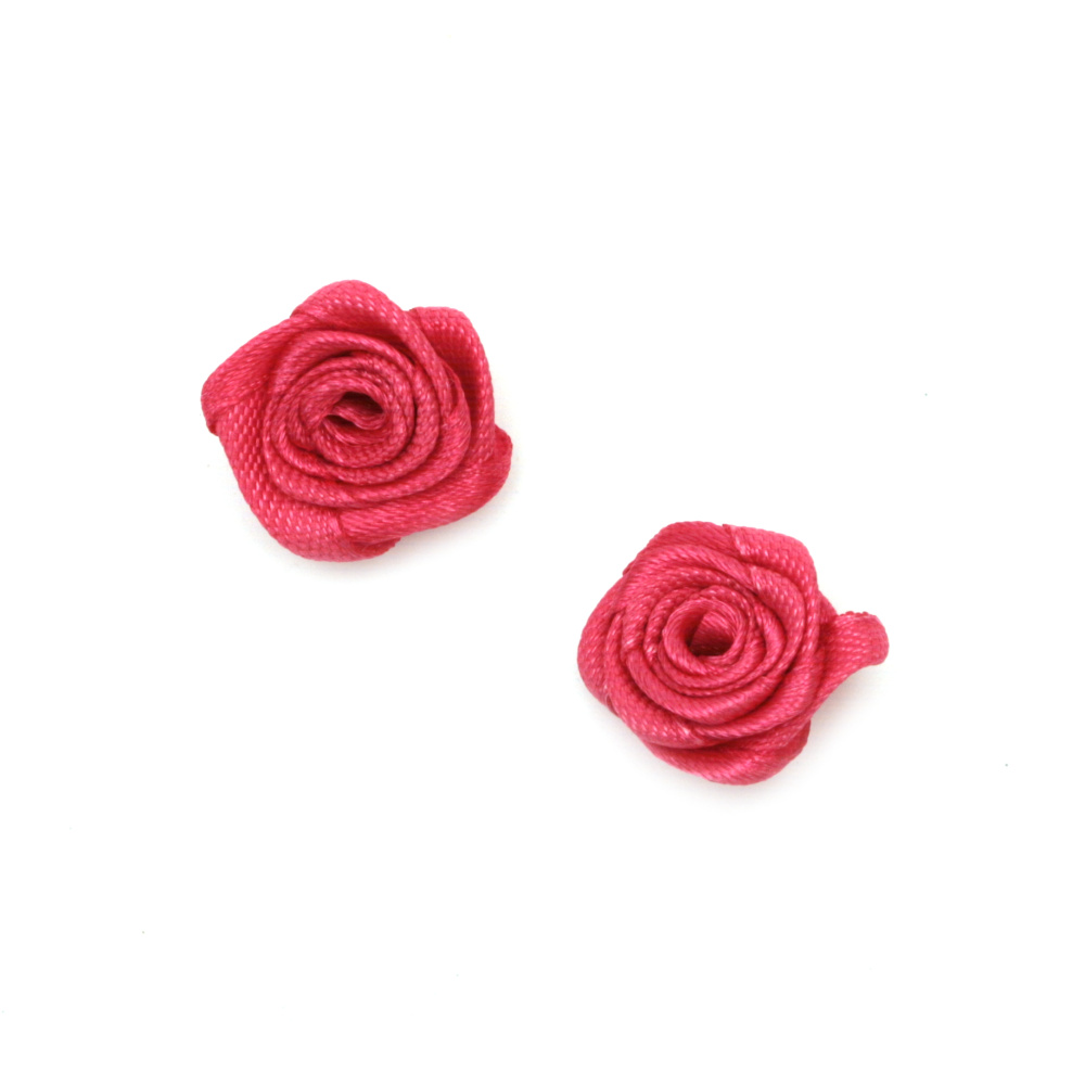 Fabric Decorative Roses, Cyclamen, 21~25 mm - Pack of 10