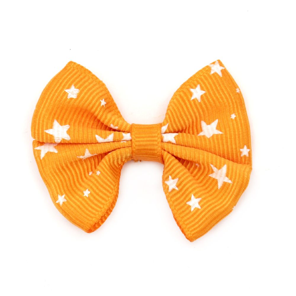 Ribbon 56x43x8 mm orange with white stars rips -5 pieces