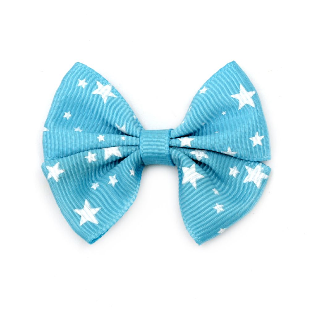 Ribbon 56x43x8 mm blue with white stars rips -5 pieces