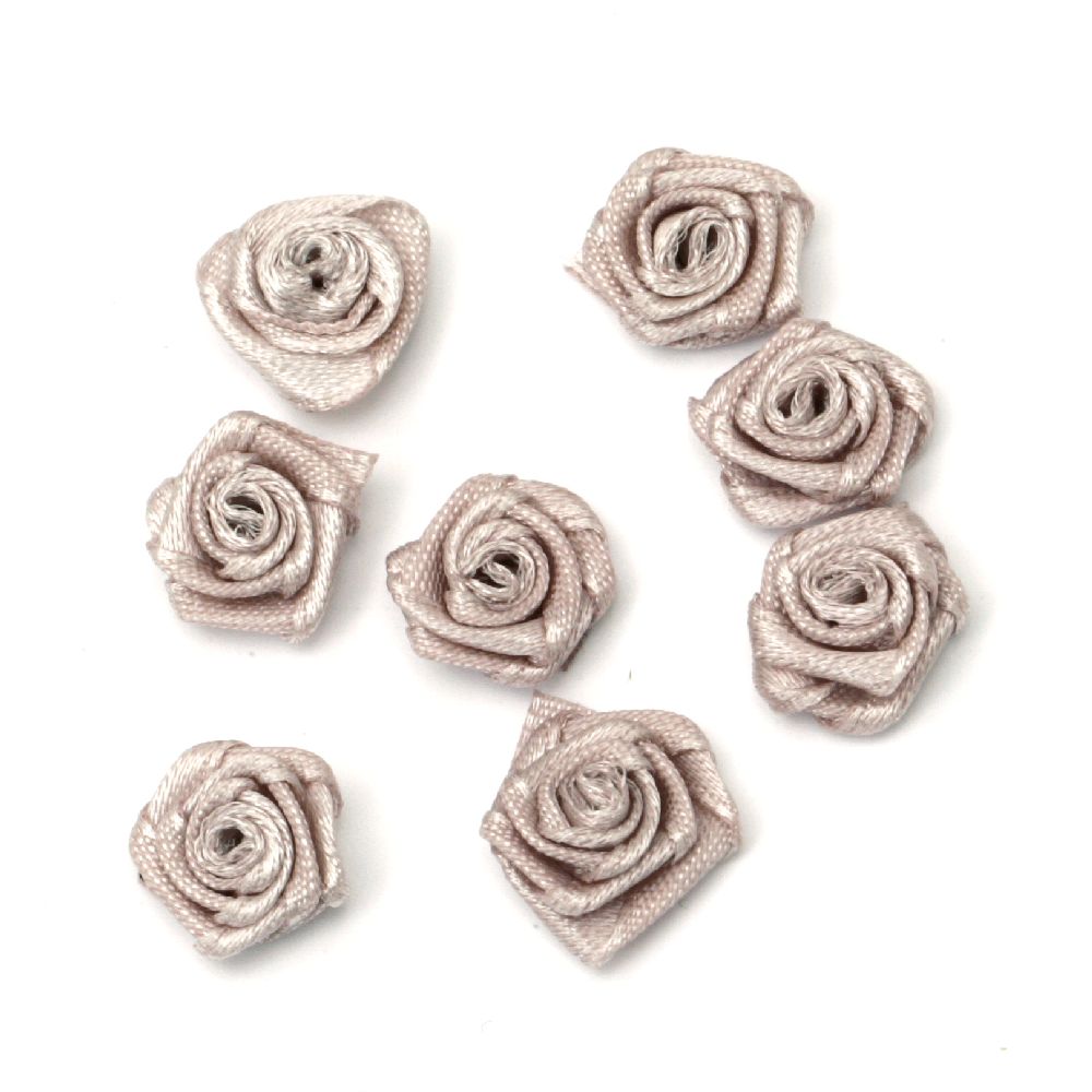 Рози за декорация цвят млечно кафяв11 мм -50 броя