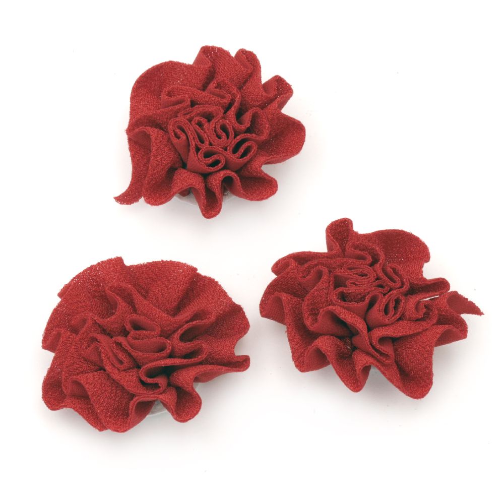 Decorative Fabric Rose, Red 53mm 5pcs