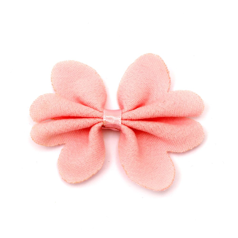 Textile Bows, Pink, 60 mm - Pack of 5