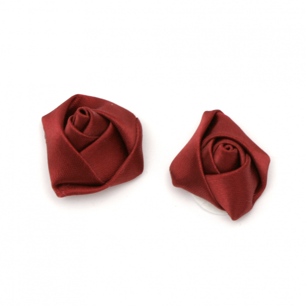 Rose 25x15 mm burgundy - 10 pieces