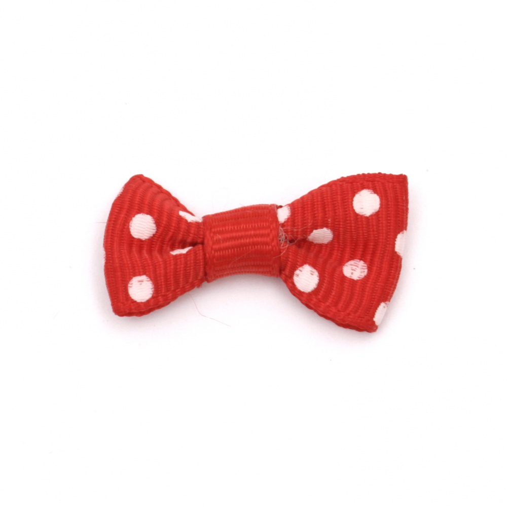 Ribbon corduroy 30 mm red with white dots -10 pieces