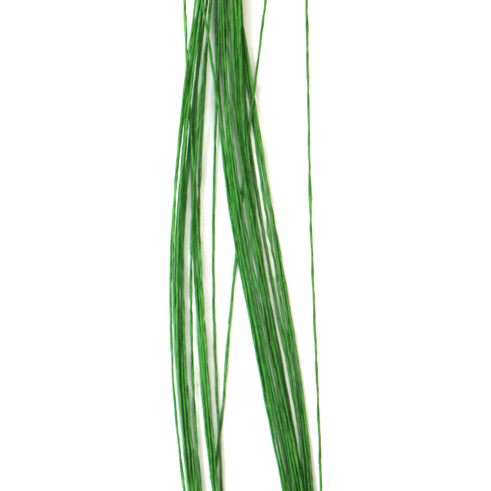 Sârmă de florist cu înveliș de hârtie, culoare verde deschis, 0,5 mm ~80 cm - 30 bucăți