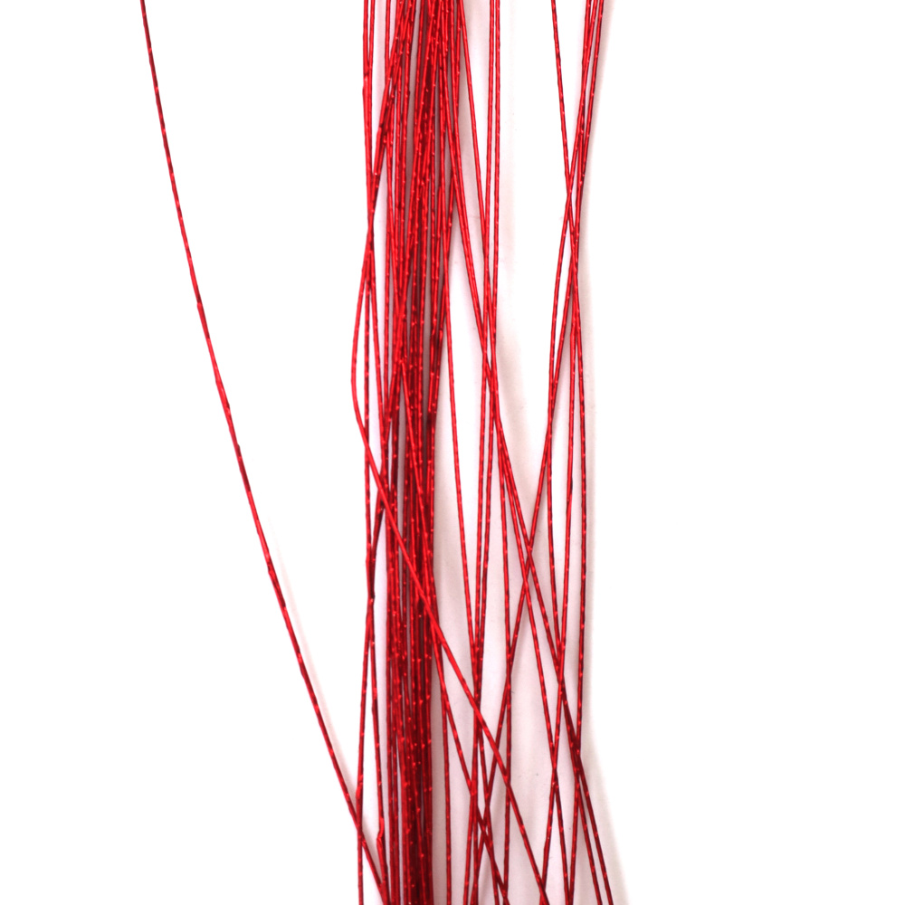 Sârmă pentru flori culoare roșie 0.5 mm ~80 cm - 30 bucăți