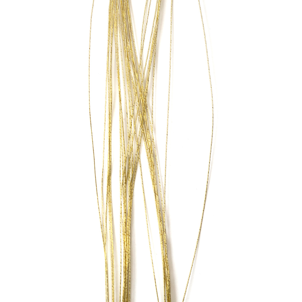 Sârmă pentru flori auriu deschis 0.5 mm ~80 cm - 30 bucăți