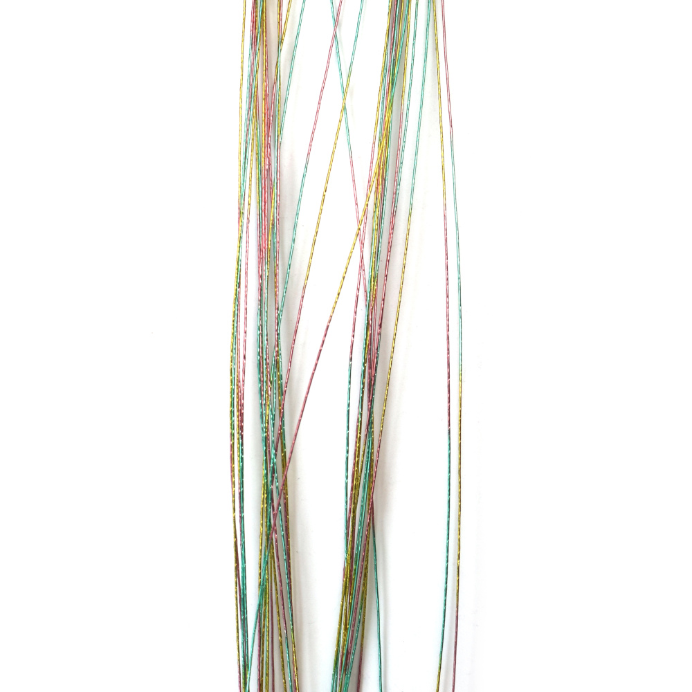 Sârmă pentru flori culoarea curcubeului pal 0,5 mm ~80 cm - 30 bucăți