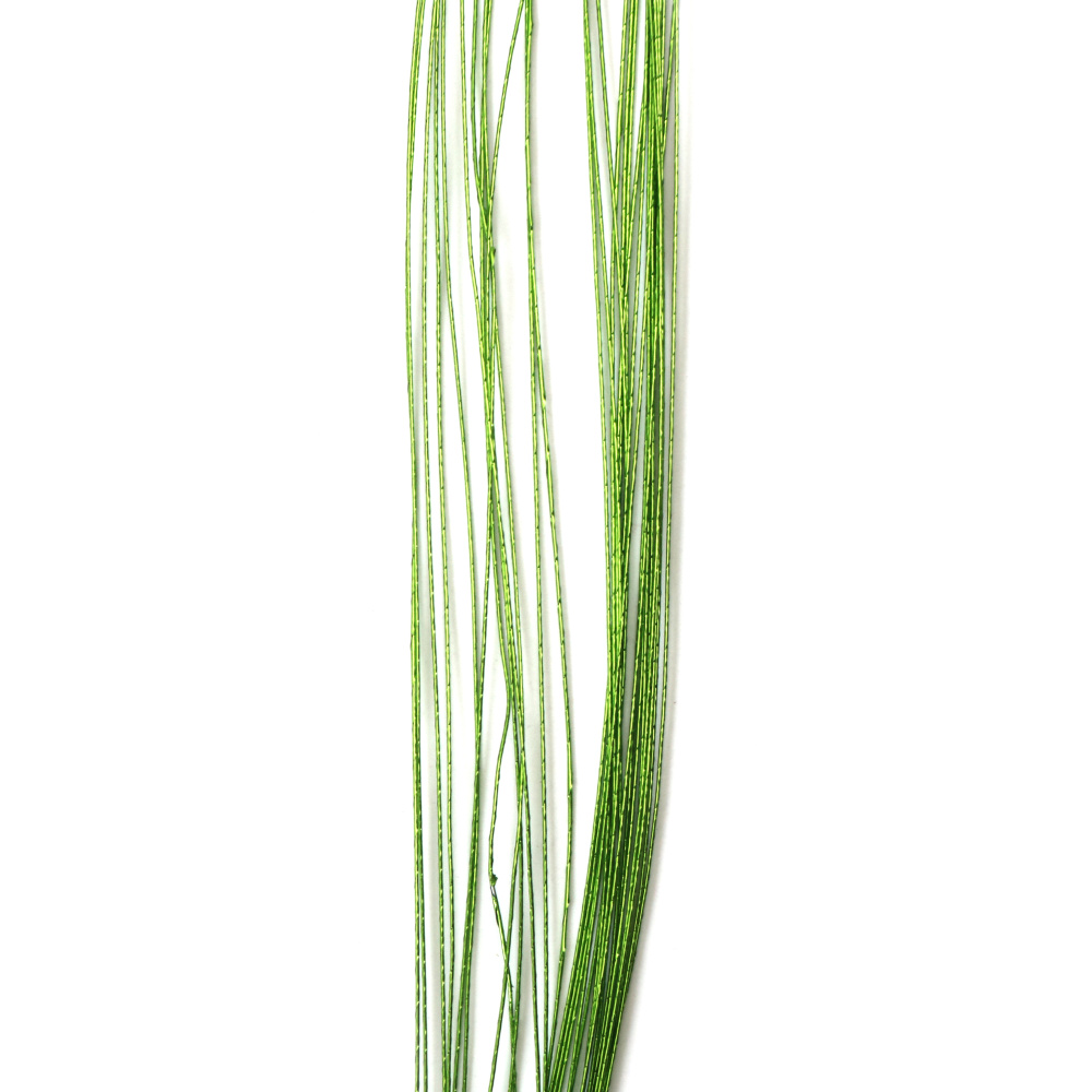 Sârmă pentru flori, culoare verde deschis, 0,5 mm ~80 cm - 30 bucăți