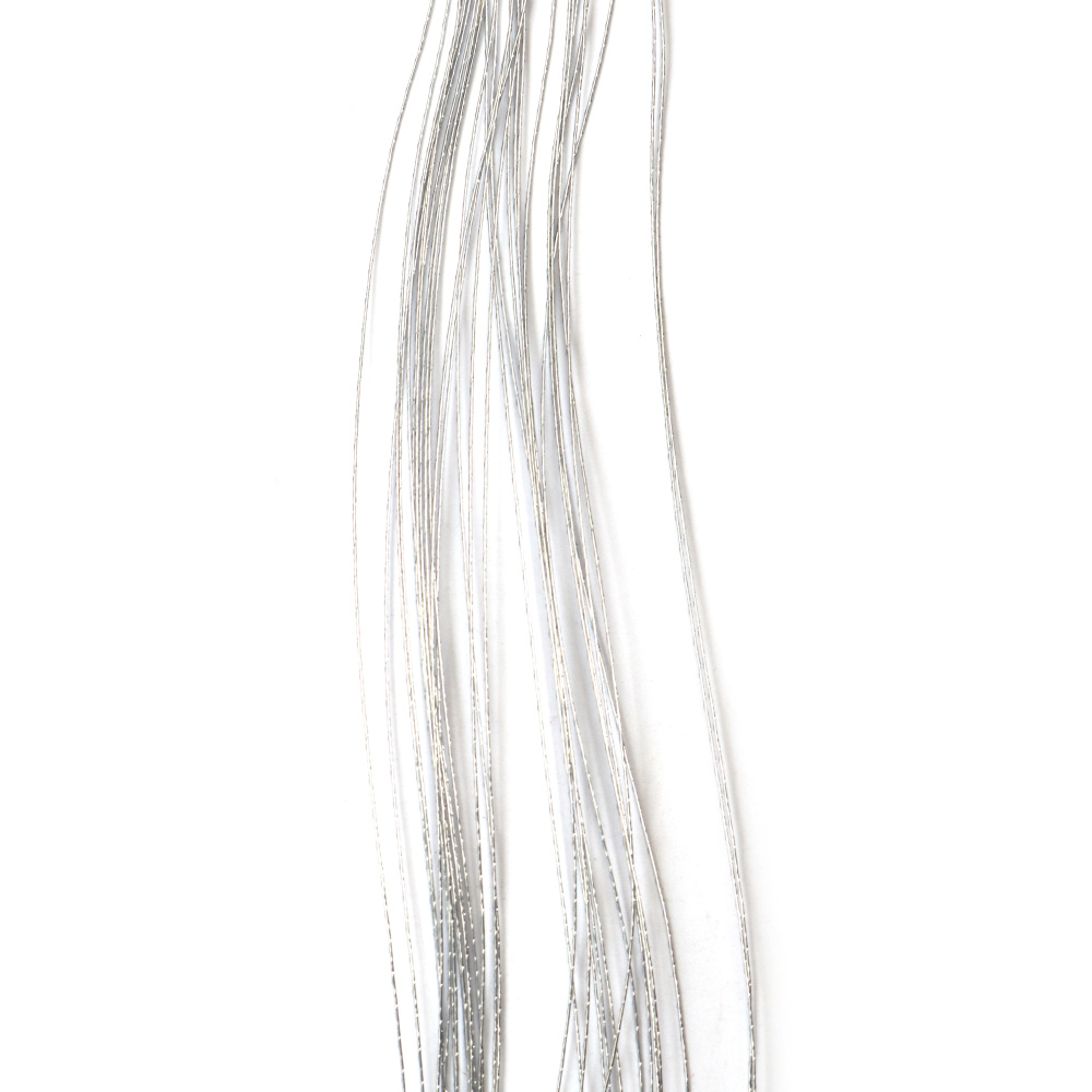 Sârmă pentru flori argintie 0.5 mm ~80 cm - 30 bucăți