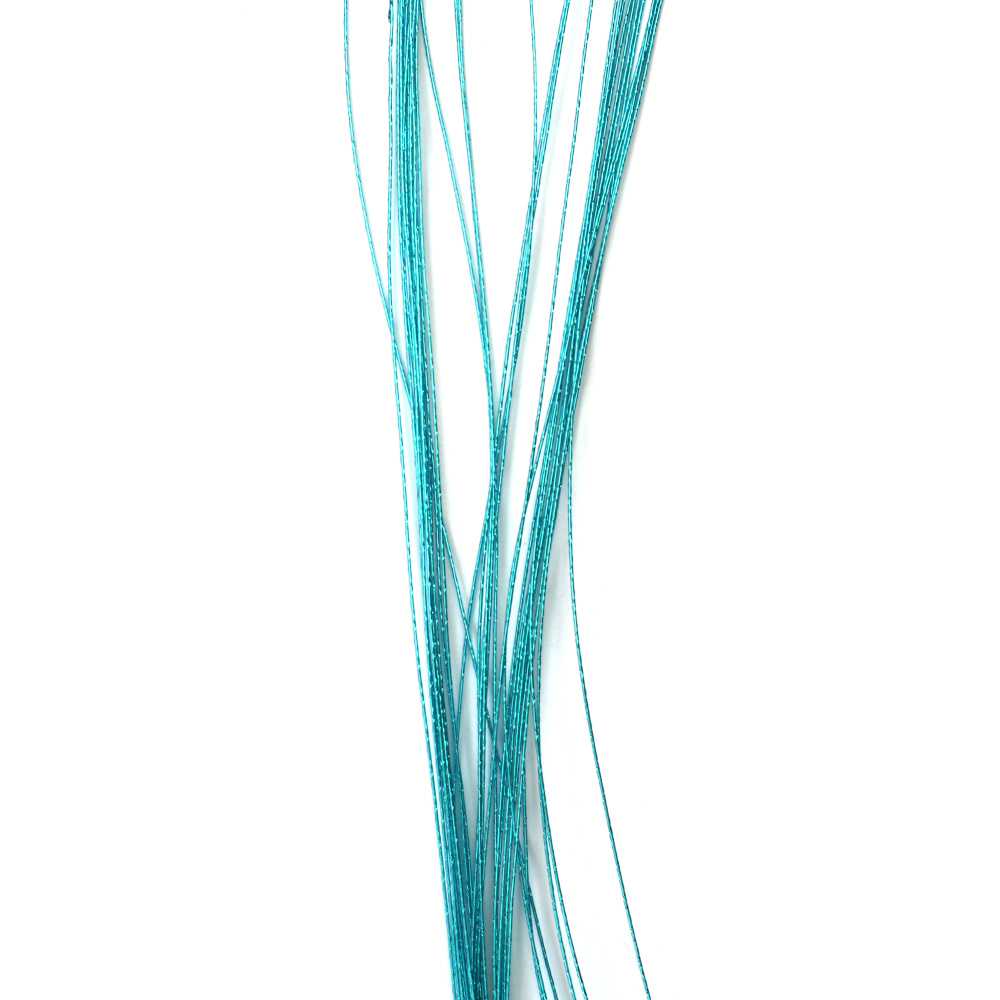 Sârmă pentru flori culoare albastru deschis 0,5 mm ~80 cm - 30 bucăți