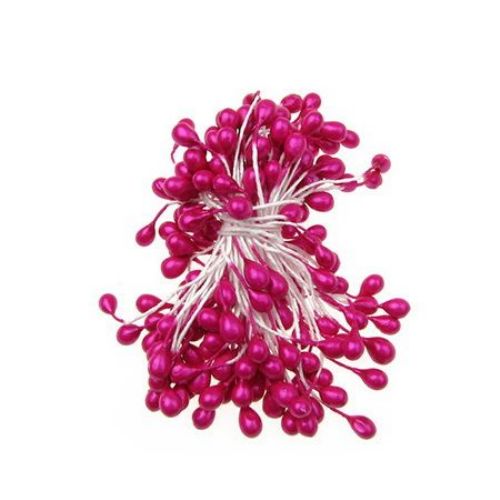 Double-sided Pearl Flower Stamens / 5x8x60 mm / Cyclamen ~ 144 pieces