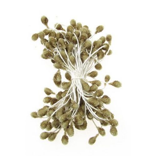 Stamens type sugar double-sided for Decoration 5x7x57 mm sandy color ~65 pieces