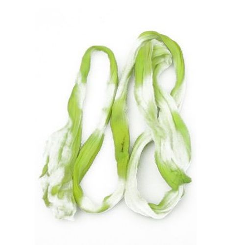 Полиестерен ръкав за найлонови цветя /тип чорапогащник/ двуцветен преливащ бяло-зелен светъл -пакет 5 броя