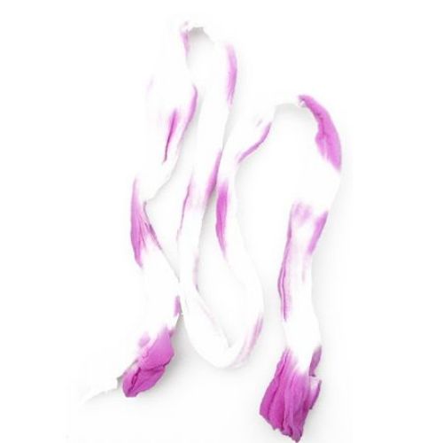 Manșon din poliester pentru flori de nylon / tip colanți / alb-roz-violet în două tonuri - pachet 5 bucăți