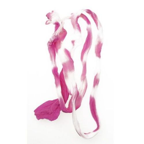 Polyester sleeve for nylon flowers /pantyhose type/ translucent,  two-tone flowing white-pink - package 5 pieces