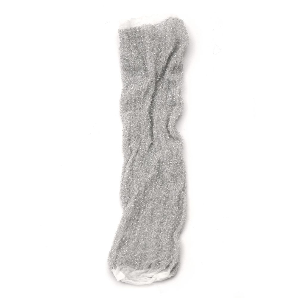 Полиестерен ръкав /тип чорапогащник/ бял с ламе -3 броя