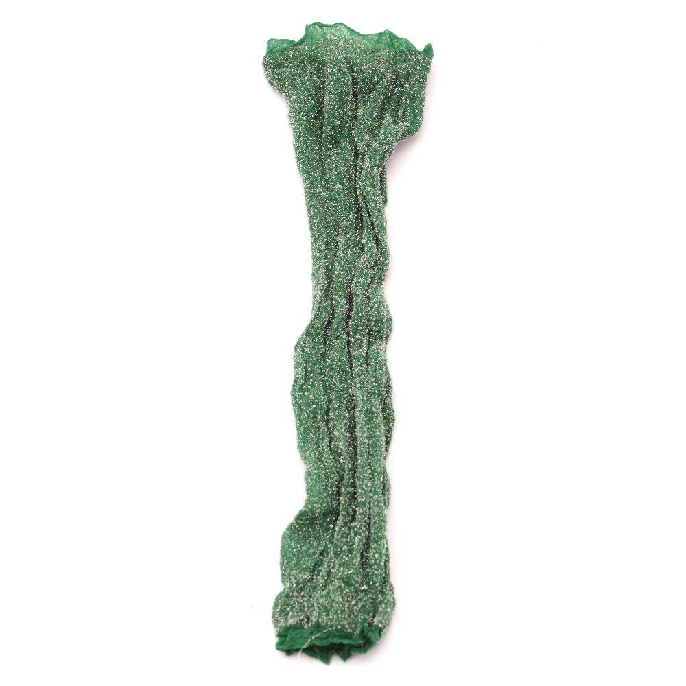 Полиестерен ръкав /тип чорапогащник/ зелен с ламе -3 броя