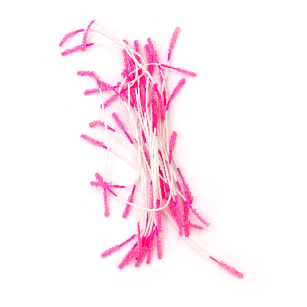 Stamens for decoration,pink two-sided, 3x7x65mm, ±170pcs
