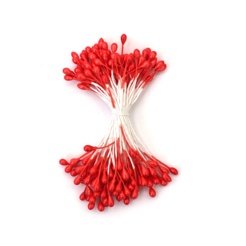 Double Ended Pearl Flower Stamens / 3x6x70 mm, Coral Color  ~ 144 pieces